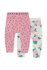 Roomies 2 Pack Legging | Blossom Breeze Marscapone and Pink Star