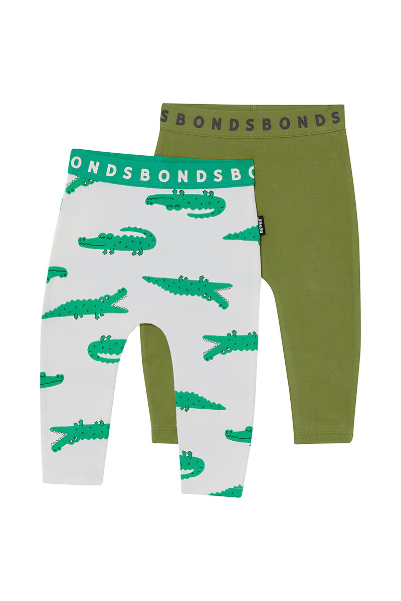 Roomies 2 Pack Legging | Crocodile Stomp & Khaki