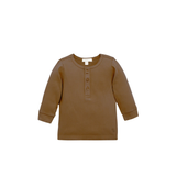 Rib Henley Tee | Chocolate