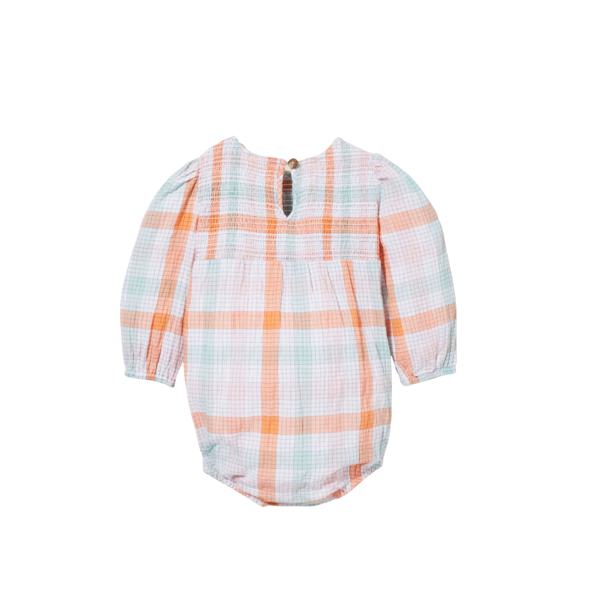 Shirred Gingham Romper | Clementine