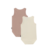 Wondercool Eyelet Singletsuit 2 Pack | Sesame Seed /Tuscan Sunset