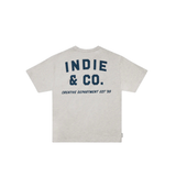 The Camino Tee | Grey Marle/Navy