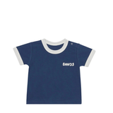 Roomies Ringer Tee | Bastille Blue and Sesame Seed