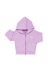 Tech Sweat Zip Through Hoodie | Cotton Purple Pansy