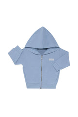 Tech Sweat Zip Through Hoodie | Mountain Blue