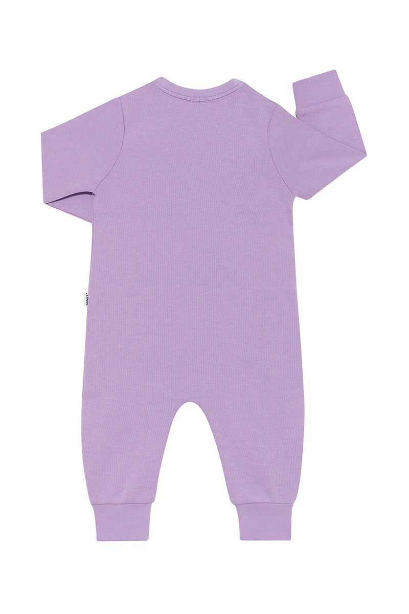 Tech Sweats Zip Wondersuit | Cotton Purple Pansy