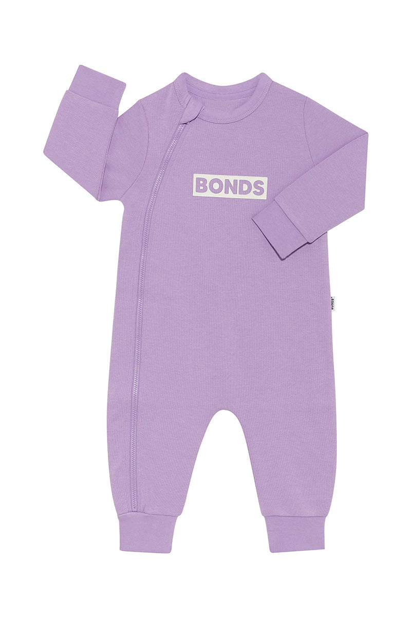 Tech Sweats Zip Wondersuit | Cotton Purple Pansy