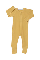 Waffle Zip Wondersuit | Mustard Rush