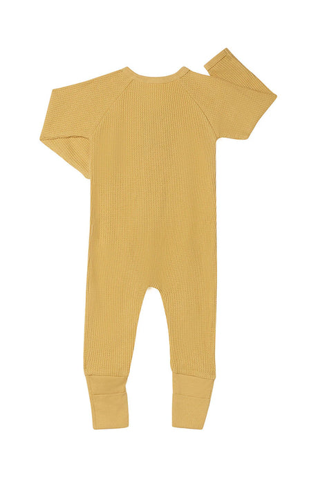 Waffle Zip Wondersuit | Mustard Rush