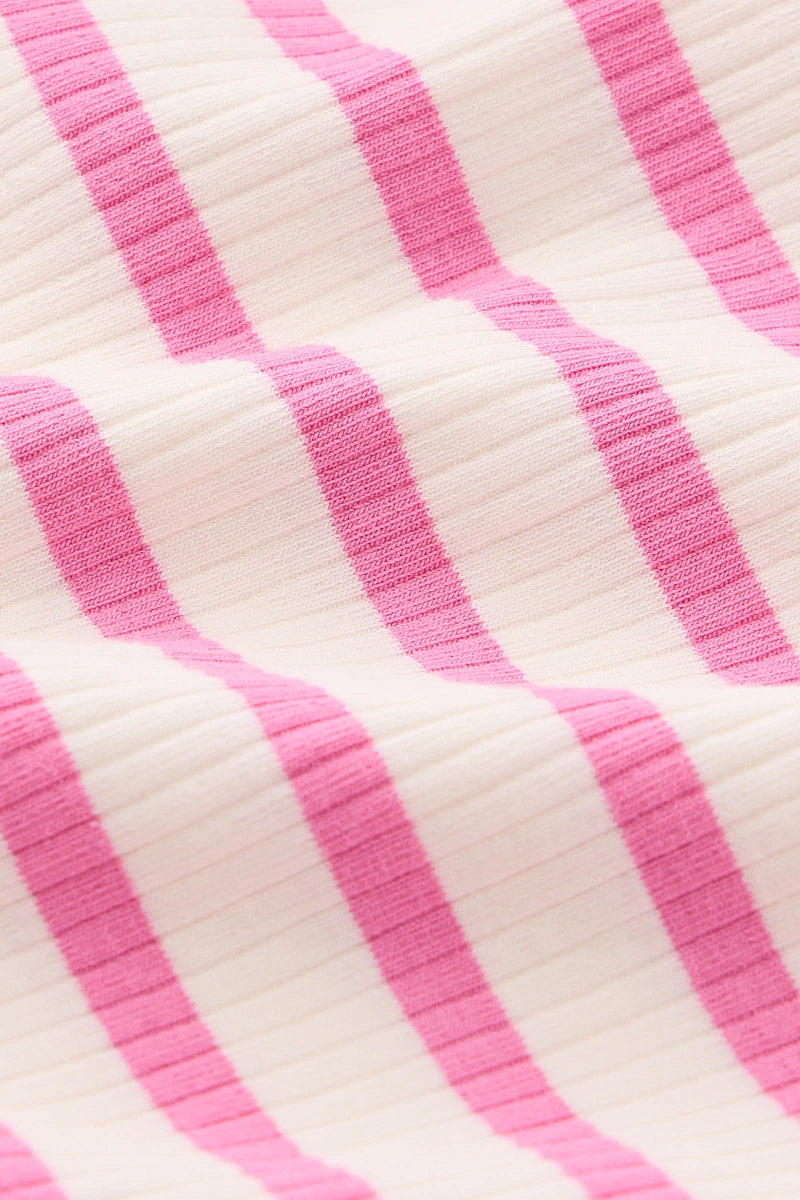 Wide Needle Rib Zippy | Lolly Ice Pink & Marscapone