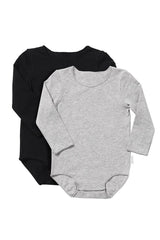 Wonderbodies Long Sleeve Bodysuit 2 Pack | Grey & Black