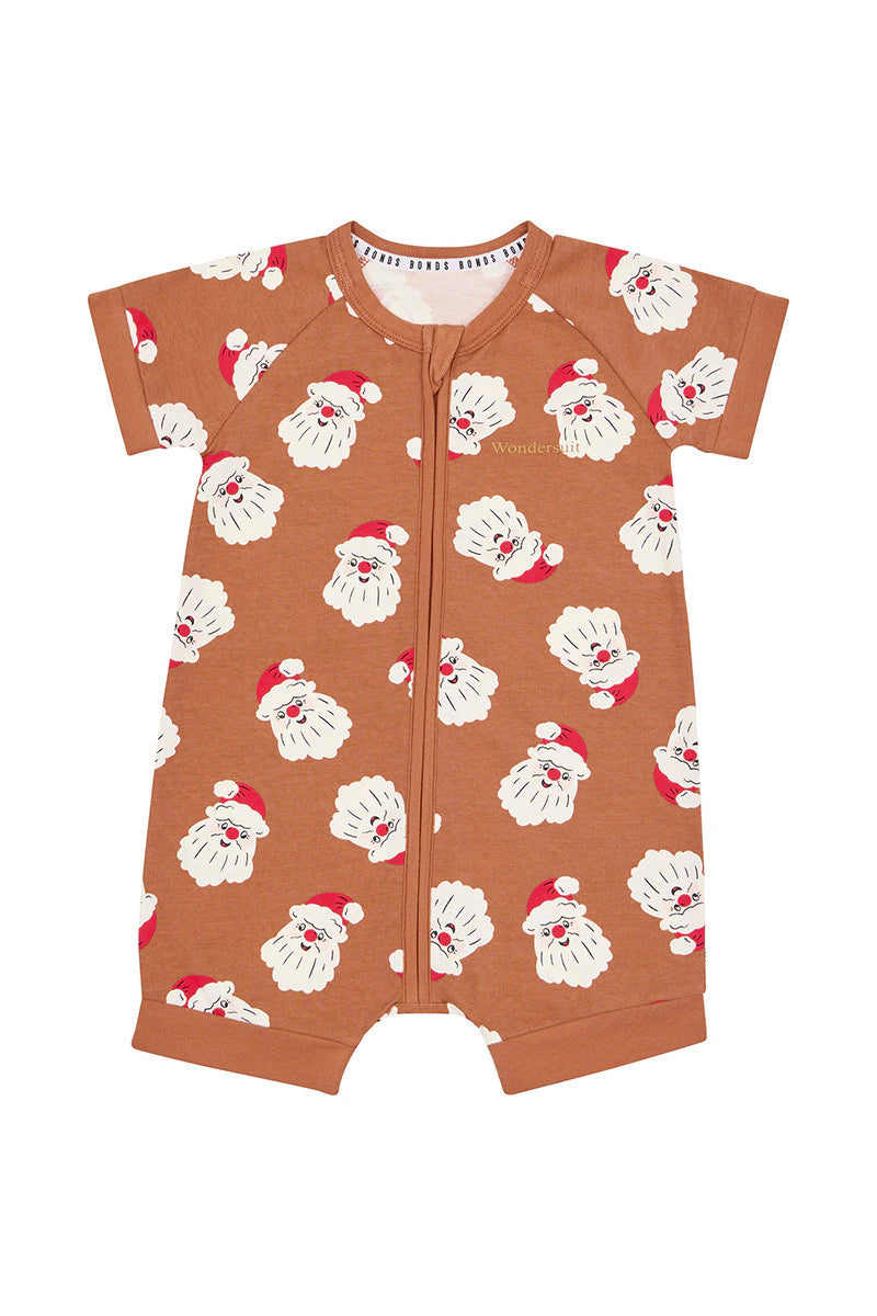 Zip Romper | Mr. Clause Brown