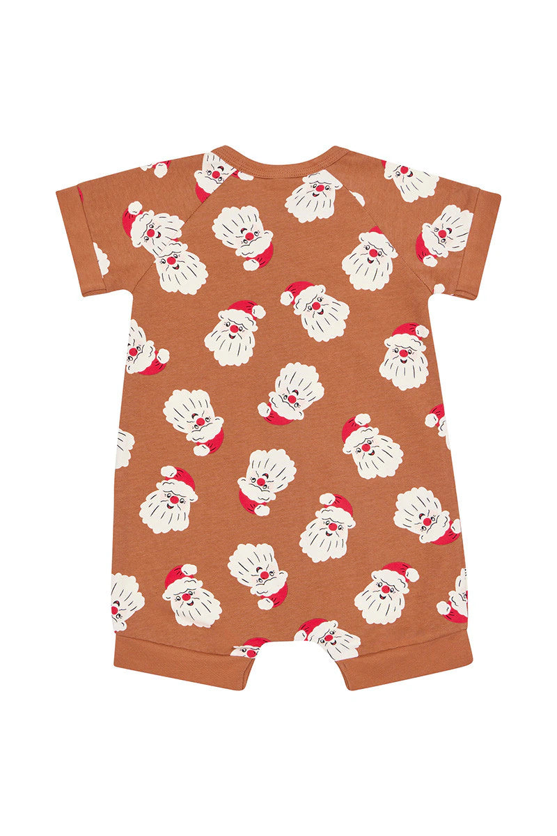 Zip Romper | Mr. Clause Brown