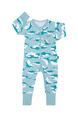 Zip Wondersuit | Fluffy Cloud Aqua