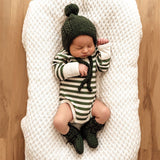 Merino Wool Bonnet & Booties | Olive