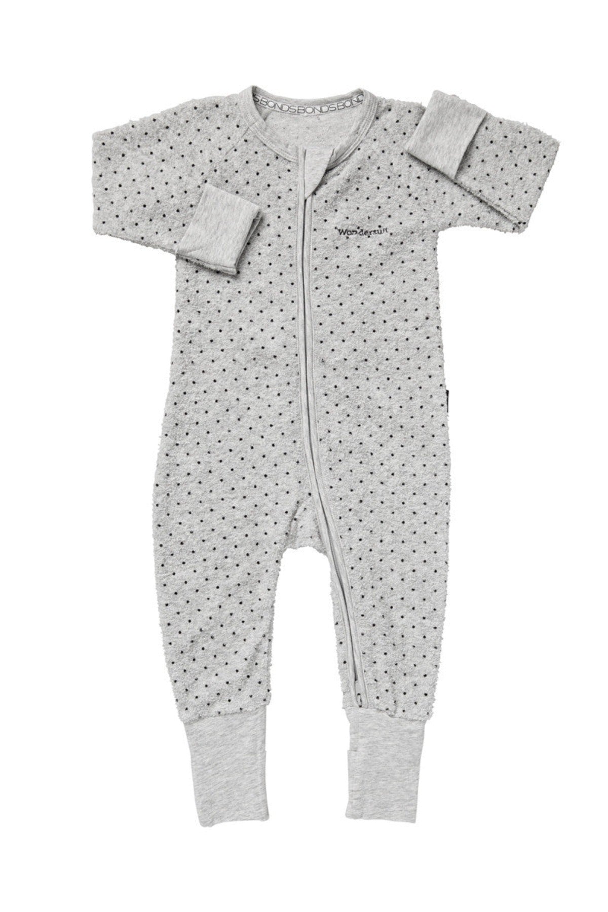 Poodlette Zip Wondersuit | New Grey Marle & Black Dots