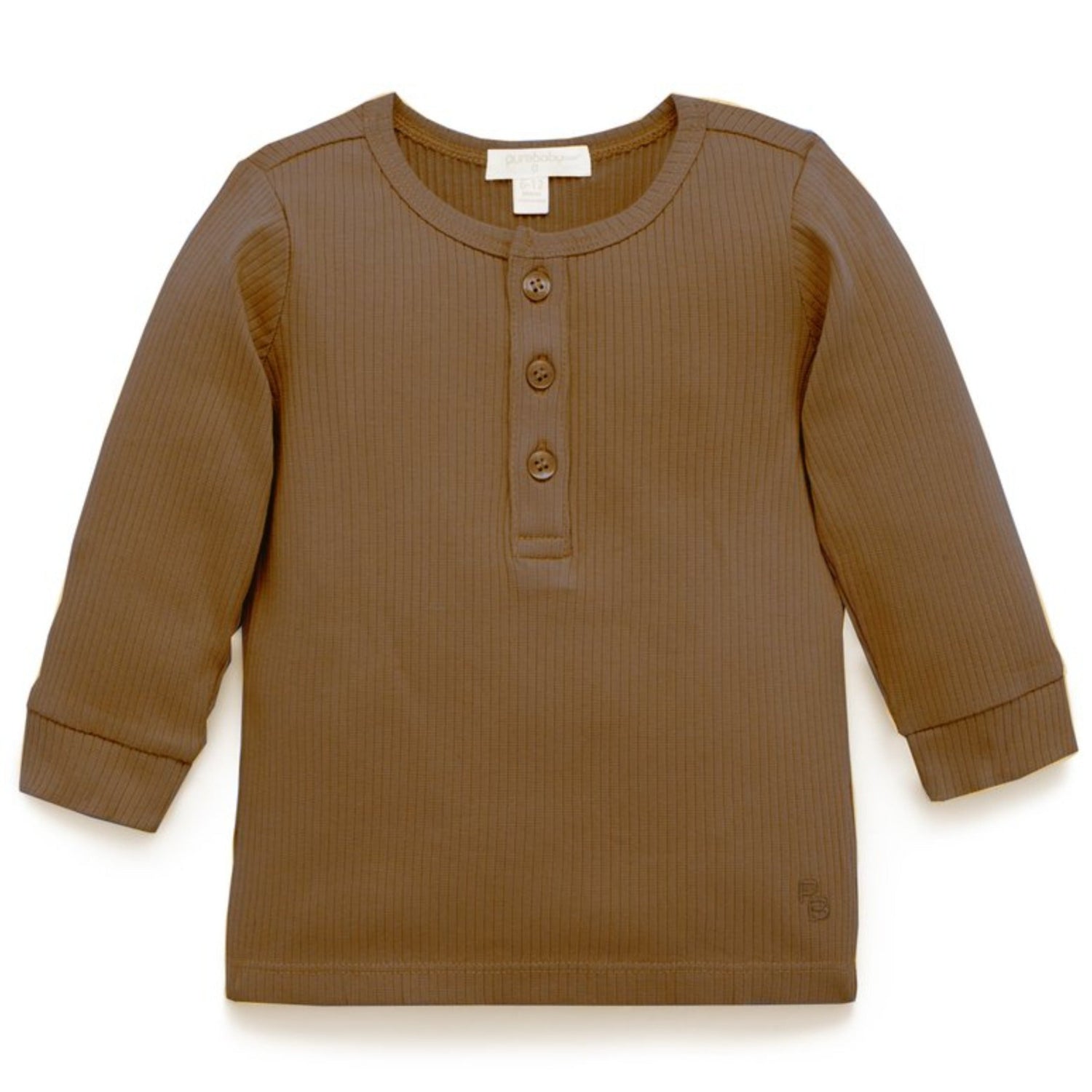 Rib Henley Tee | Chocolate