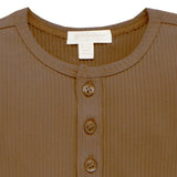 Rib Henley Tee | Chocolate
