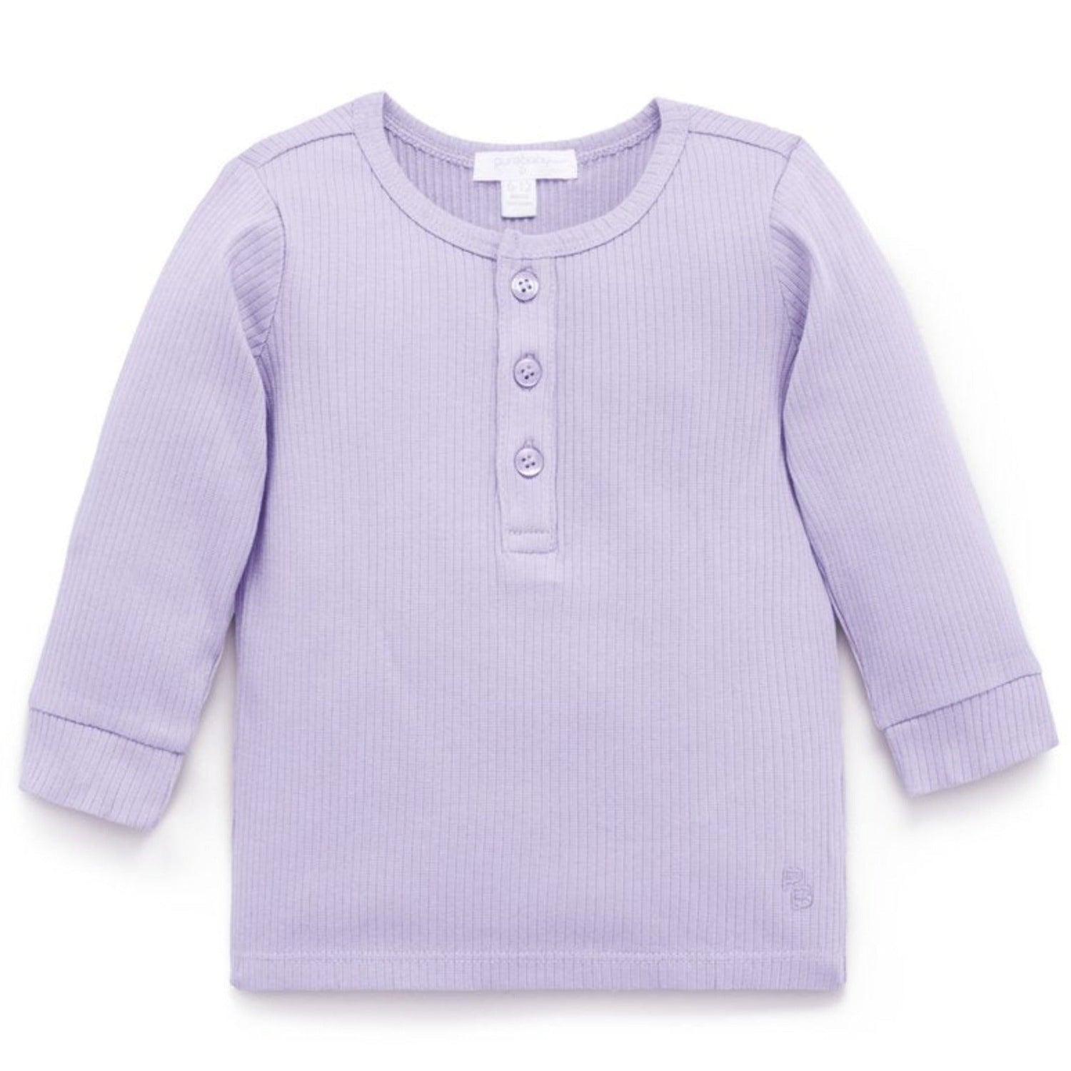 Rib Henley Tee | Lilac