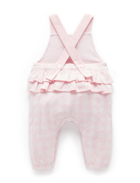 Gingham Ruffle Overall | Soft Pink Gingham