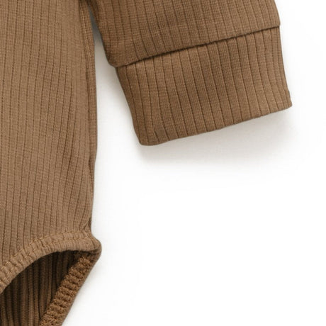 Rib Henley Bodysuit | Chocolate