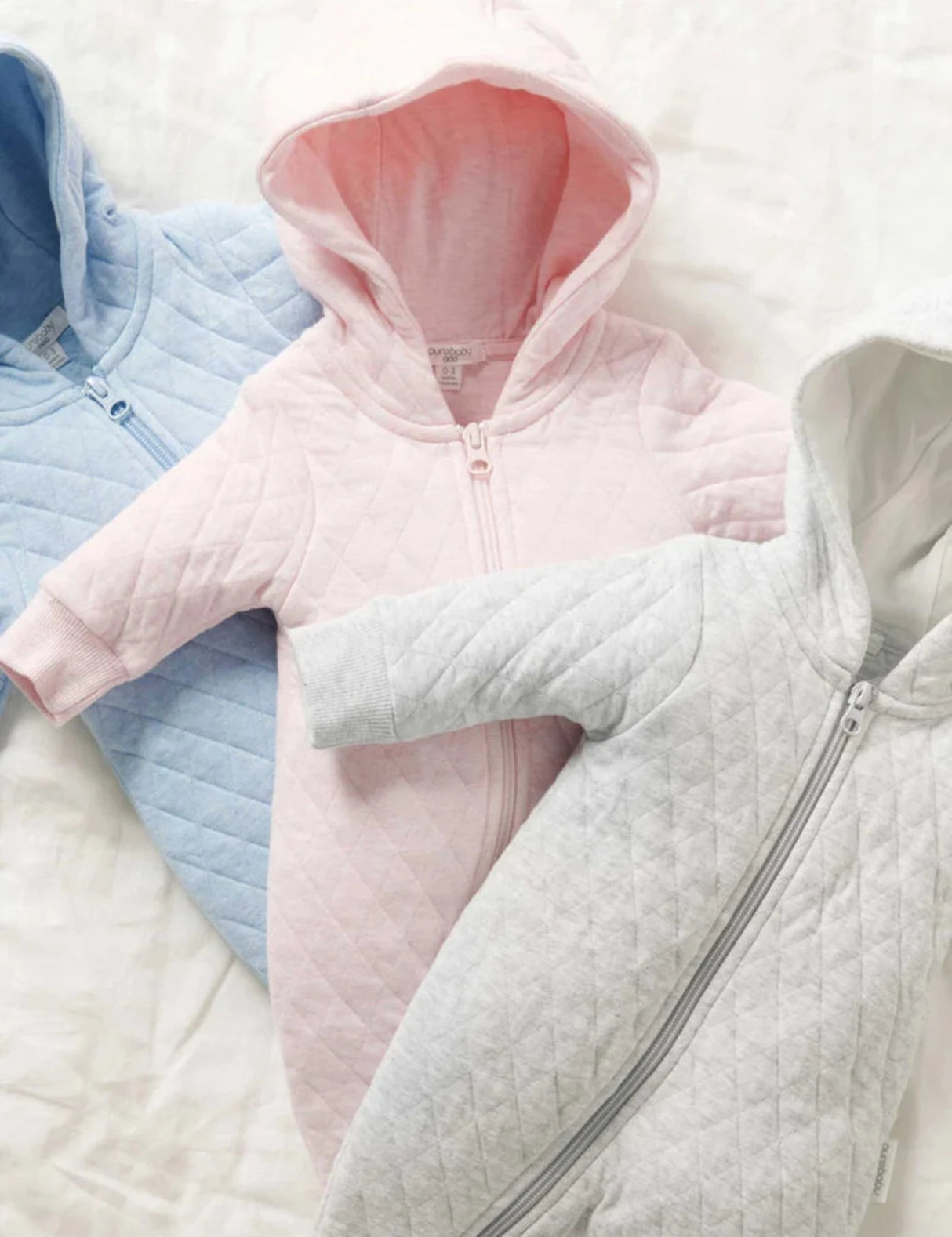 Quilted Growsuit | Pale Blue