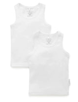 2 Pack Rib Singlet | White