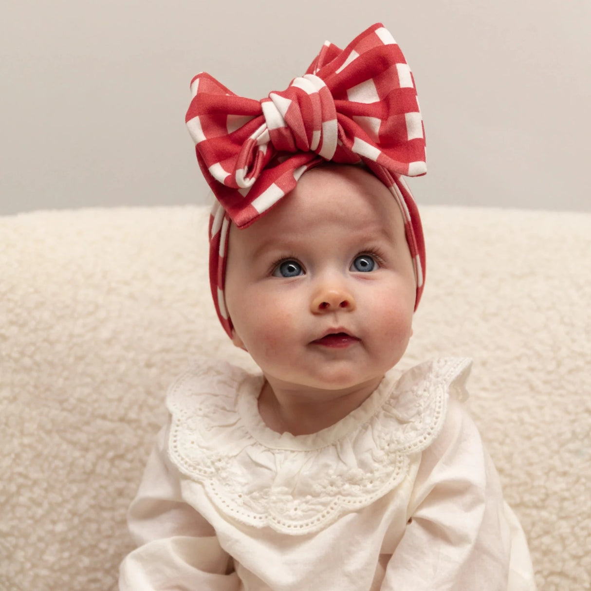 Red Gingham Oversized Topknot