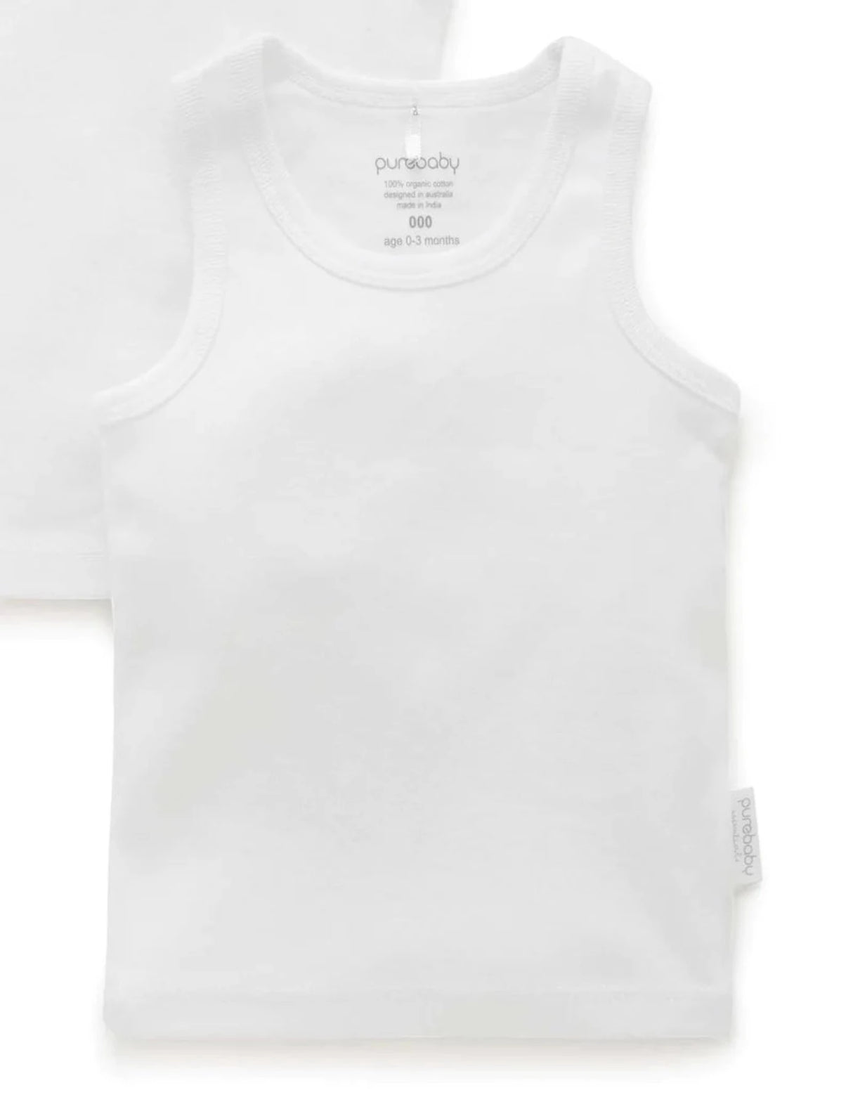 2 Pack Rib Singlet | White