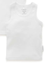 2 Pack Rib Singlet | White