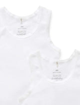 2 Pack Rib Singlet | White