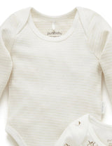 2 Pack Easy Neck Long Sleeve Bodysuit | Vanilla Cottonbud