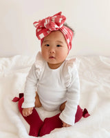 Red Gingham Oversized Topknot