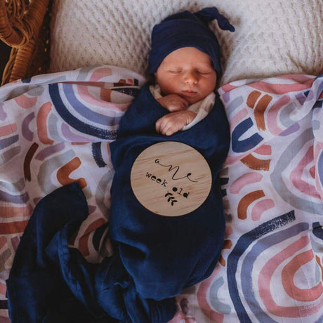 Organic Muslin Wrap | Navy