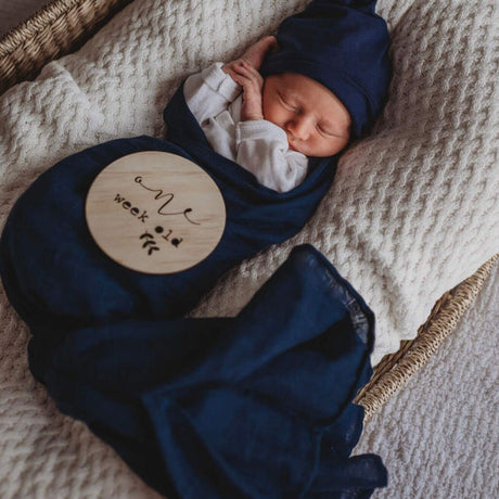 Organic Muslin Wrap | Navy